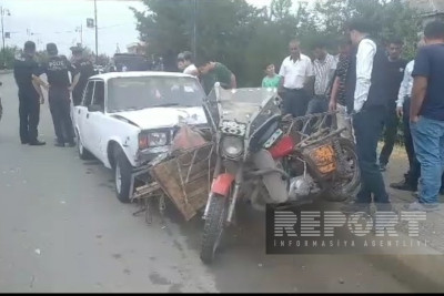 Cəlilabadda avtomobillə motosiklet toqquşub