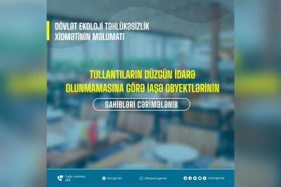 Hacıkənd: ətrafa tullantılar atan iaşə obyektlərinin sahibləri cəzalandırılıblar