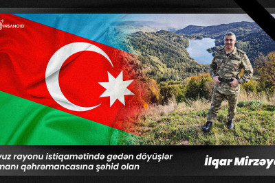 Tovuz rayonu istiqamətində gedən döyüşlər zamanı qəhrəmancasına şəhid olan İlqar Mirzəyev