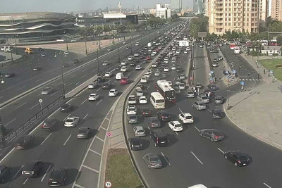 Bakıda tıxac olan yollar - SİYAHI