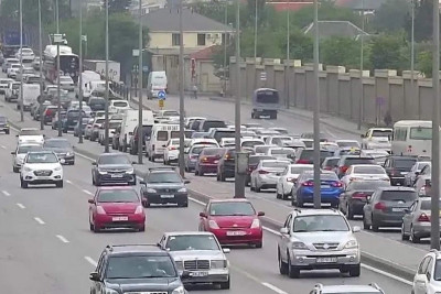 Bakıda tıxac olan yollar - SİYAHI