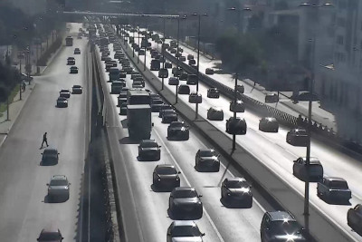 Bakıda tıxac olan yollar - SİYAHI