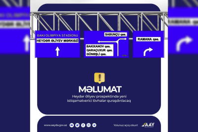 Heydər Əliyev prospektinin bir hissəsində hərəkət qismən məhdudlaşdırılacaq