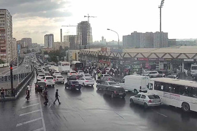 Bakıda tıxac olan yollar - SİYAHI