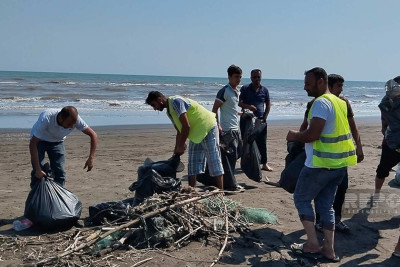 Bu gün Xəzərin Nabran sahilində təmizlik aksiyası keçirilib