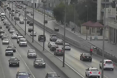 Bakıda tıxac olan yollar - SİYAHI