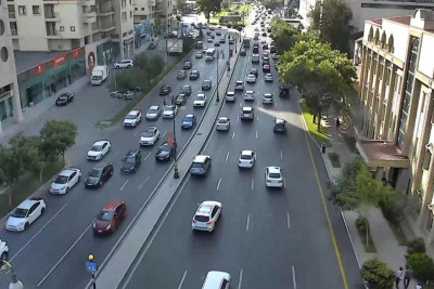 Bakıda tıxac olan yollar - SİYAHI