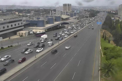Bakıda tıxac olan yollar - SİYAHI