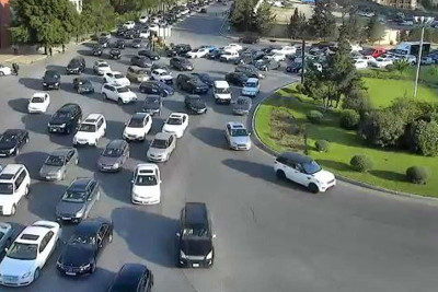 Bakıda tıxac olan yollar - SİYAHI