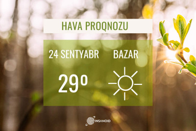 Bazar günü 29° isti olacaq