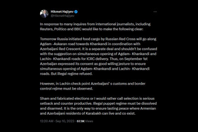 Hikmət Hacıyev mövcud vəziyyətə aydınlıq gətirib: “Qanunsuz marionet rejimi ləğv edilməlidir”