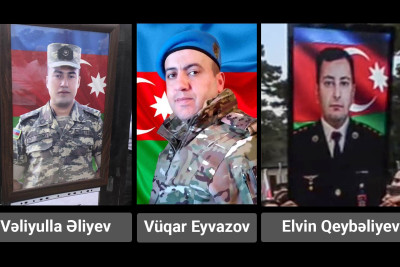 Şəhid olan 3 hərbçi İkinci Fəxri xiyabanda dəfn olunub