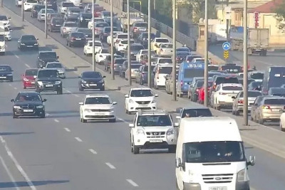 Bakıda tıxac olan yollar - SİYAHI