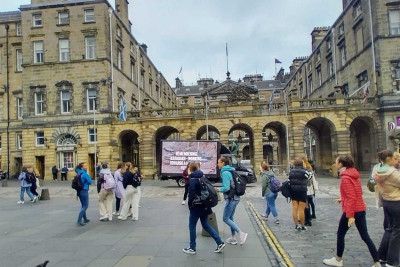 Edinburqda Ermənistanın mina terrorunu nümayiş etdirən aksiya keçirilib