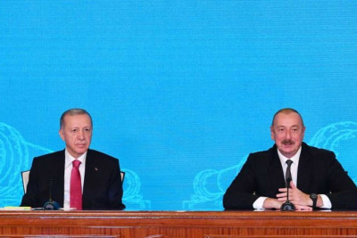 İlham Əliyev və Rəcəb Tayyib Ərdoğan Naxçıvan Bərpa-istehsalat hərbi kompleksinin açılışında iştirak ediblər