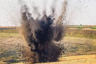 Laçında ekskavator tank əleyhinə minaya düşüb