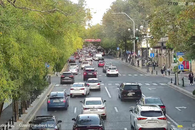 Bakıda tıxac olan yollar - SİYAHI