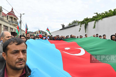 Erməni terroru nəticəsində həlak olan polis serjantı Seymur Mahmudovla vida mərasimi keçirilib