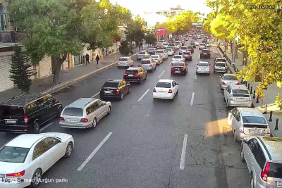 Bakıda tıxac olan yollar - SİYAHI