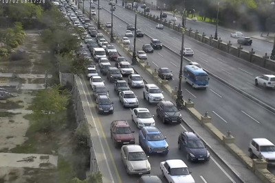 Bakıda tıxac olan yollar - SİYAHI