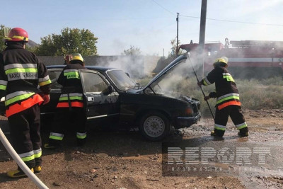 Sədərək rayonunda minik avtomobili yanıb