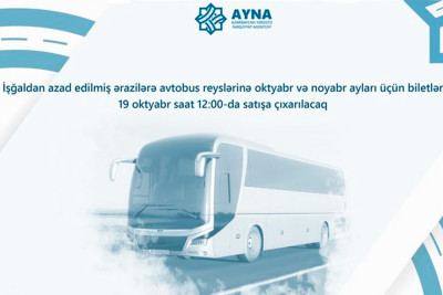 Qarabağa avtobus reyslərinə oktyabr-noyabr ayları üçün biletlər satışa çıxarılır
