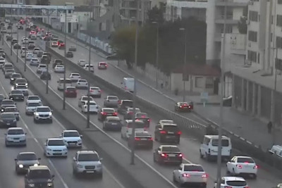 Bakıda tıxac olan yollar - SİYAHI