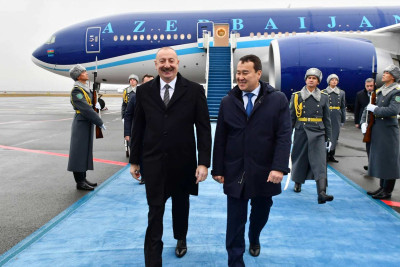 İlham Əliyev Qazaxıstana səfər edib