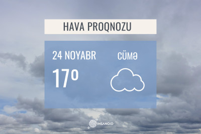 Sabah gündüz 17° isti olacaq