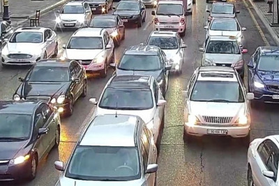 Bakıda tıxac olan yollar - SİYAHI