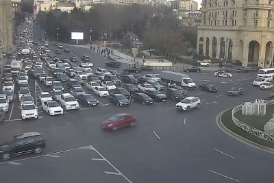 Bakıda tıxac olan yollar - SİYAHI
