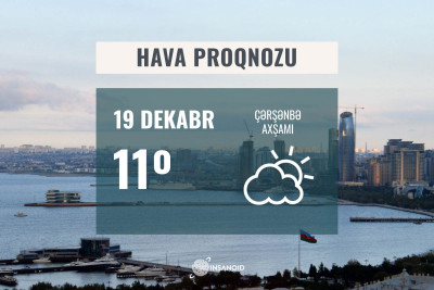 Sabahın hava proqnozu açıqlanıb