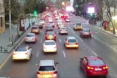 Bakıda tıxac olan yollar - SİYAHI