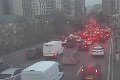 Bakıda tıxac olan yollar - SİYAHI