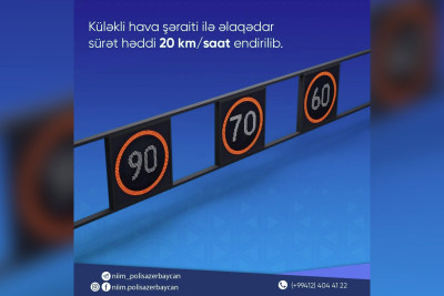 Güclü küləyə görə Zığ dairəsi - Hava Limanı yolunda sürət həddi endirilib