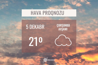 Sabah 21° isti olacaq