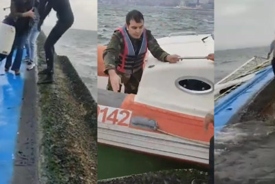 Bakıda səhər saatlarında batan gəminin sərnişin və ekipaj üzvləri xilas ediliblər - VİDEO