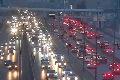 Bakıda tıxac olan yollar - SİYAHI