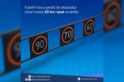 Küləyə görə Zığ yolunda sürət həddi endirilib