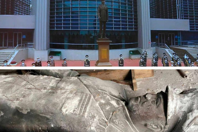 Astanada Nazarbayevin abidəsi götürülüb