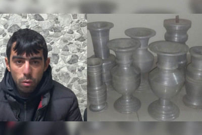 Gəncədə qəbiristanlıqdan sinədaşı və güldanlar oğurlanıb