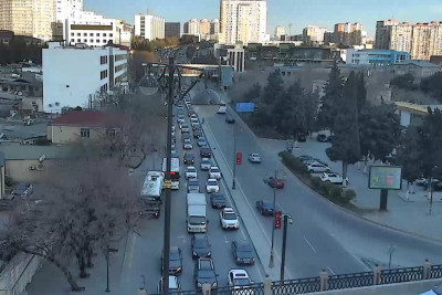 Bakıda tıxac olan yollar - SİYAHI