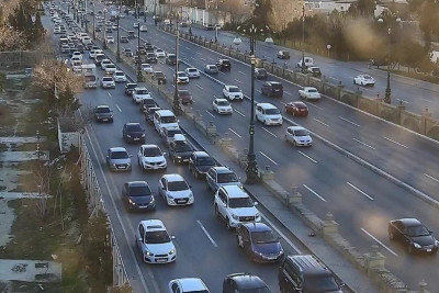Bakıda tıxac olan yollar - SİYAHI