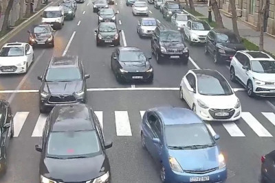 Bakıda tıxac olan yollar - SİYAHI