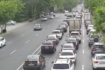 Bakıda tıxac olan yollar - SİYAHI