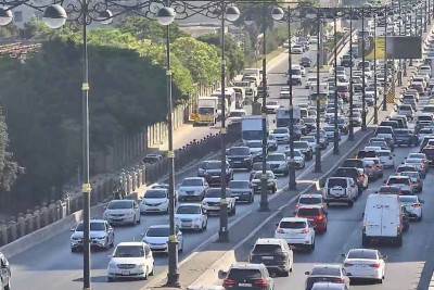 Bakıda tıxac olan yollar - SİYAHI