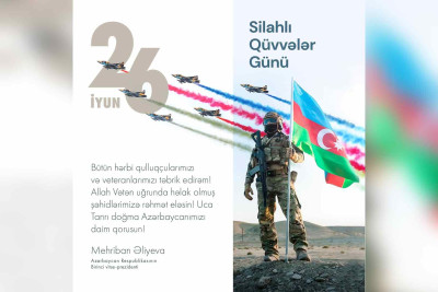 Mehriban Əliyeva ordumuzu təbrik edib