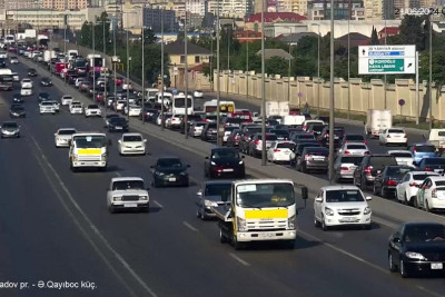 Bakıda tıxac olan yollar - SİYAHI
