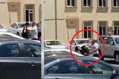 Bakıda mühafizəçi məktəblini döyüb