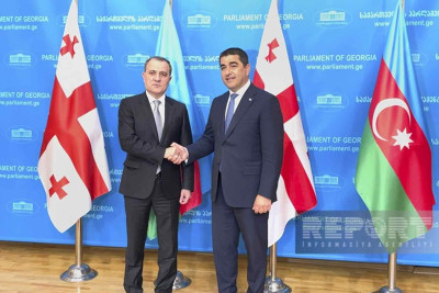 Ceyhun Bayramov Gürcüstanın parlament sədri ilə görüşüb